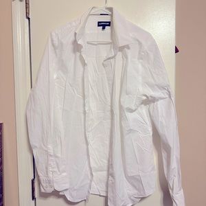 Size L, Neck 16-16.5 Express Men’s Slim Fit White Dress Shirt